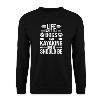 Kayak Dictions Dogs, cadeau drôle de kayak - Sweat-shirt Unisexe - noir - Devant - Alina (178cm) & Michal (187cm)
