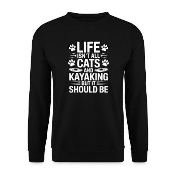 Kayak Dictons Chats Cadeau drôle de kayak pour chats - Sweat-shirt Unisexe - noir - Devant - Alina (178cm) & Michal (187cm)