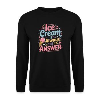 eiscreme Sprüche Eis Lustiges Kayak Geschenk - Unisex Pullover - Schwarz - Vorne - Alina (178cm) & Michal (187cm)