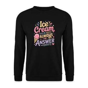 eiscreme Sprüche Eis Lustiges Kayak Geschenk - Unisex Pullover - Schwarz - Vorne - Alina (178cm) & Michal (187cm)