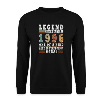February 1996 Jubilee 1996 Legends February - Unisex Sweatshirt - black - Front - Alina (178cm) & Michal (187cm)