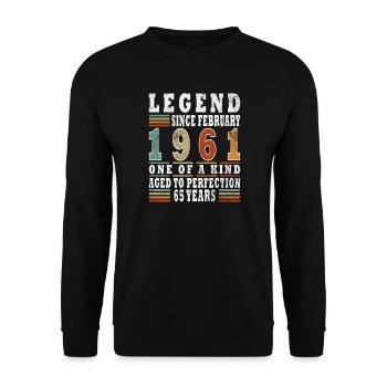 Février 1961 Jubilé 1961 Légendes Février - Sweat-shirt Unisexe - noir - Devant - Alina (178cm) & Michal (187cm)