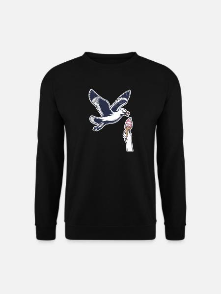 Lustige Möwe Stiehlt Eiscreme - Unisex Sweatshirt - black