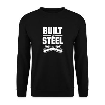 Aus Stahl gebaut - Unisex Pullover - Schwarz - Vorne - Alina (178cm) & Michal (187cm)