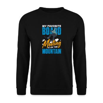 Snowboarding Snowboard Meeting Chairlift - Unisex Sweatshirt - black - Front - Alina (178cm) & Michal (187cm)