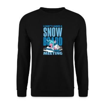 Snowboarding Snowboard Meeting Chairlift - Unisex Sweatshirt - black - Front - Alina (178cm) & Michal (187cm)