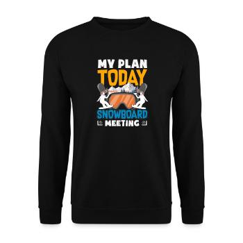 Snowboarding Snowboard Meeting Chairlift - Unisex Sweatshirt - black - Front - Alina (178cm) & Michal (187cm)