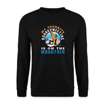 Snowboarding Snowboard Meeting Chairlift - Unisex Sweatshirt - black - Front - Alina (178cm) & Michal (187cm)