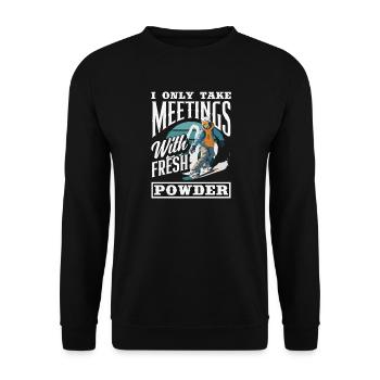 Snowboarding Snowboard Meeting Chairlift - Unisex Sweatshirt - black - Front - Alina (178cm) & Michal (187cm)