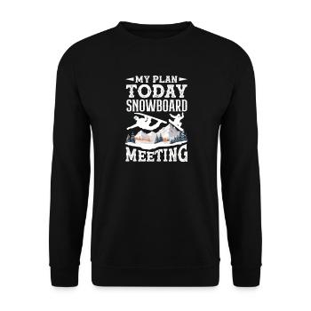 Snowboarding Snowboard Meeting Chairlift - Unisex Sweatshirt - black - Front - Alina (178cm) & Michal (187cm)