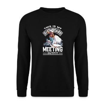 Snowboarding Snowboard Meeting Chairlift - Unisex Sweatshirt - black - Front - Alina (178cm) & Michal (187cm)