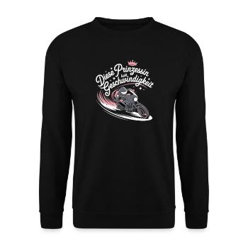 This Princess Loves Speed Motorcycle - Unisex Sweatshirt - black - Front - Alina (178cm) & Michal (187cm)