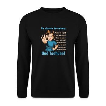 Nein Sagen – Grenzen Setzen - Unisex Pullover - Schwarz - Vorne - Alina (178cm) & Michal (187cm)