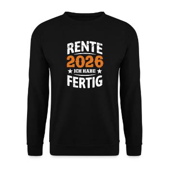 Pension 2026 | J’ai fini - Pension Rentner - Sweat-shirt Unisexe - noir - Devant - Alina (178cm) & Michal (187cm)