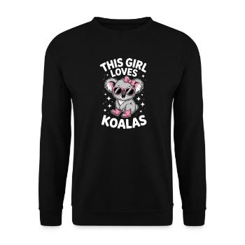 Koala Sprüche Koalas Lustiges Koala Geschenk - Unisex Pullover - Schwarz - Vorne - Alina (178cm) & Michal (187cm)