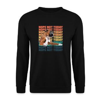Boxer Dog Non Pas Aujourd’hui - Sweat-shirt Unisexe - noir - Devant - Alina (178cm) & Michal (187cm)