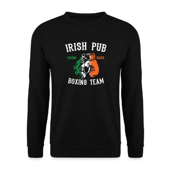 Irish Pub Boxing Team  - Unisex Sweatshirt - black - Front - Alina (178cm) & Michal (187cm)
