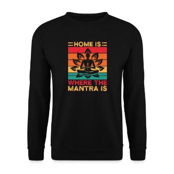 Yoga Home est là où le mantra est drôle Le yoga - Sweat-shirt Unisexe - noir - Devant - Alina (178cm) & Michal (187cm)