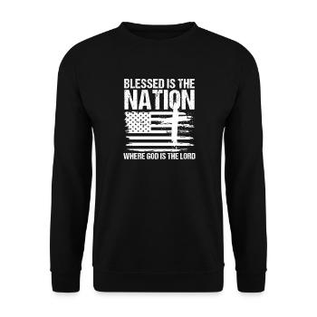 Faith and Nation Flags Design - Unisex Sweatshirt - black - Front - Alina (178cm) & Michal (187cm)