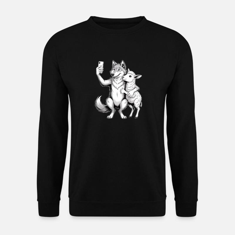 Wolf and Sheep - Unisex Sweatshirt - black