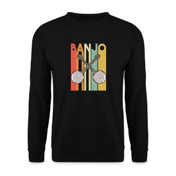 Banjos croisés Rétro Vintage - Sweat-shirt Unisexe - noir - Devant - Alina (178cm) & Michal (187cm)
