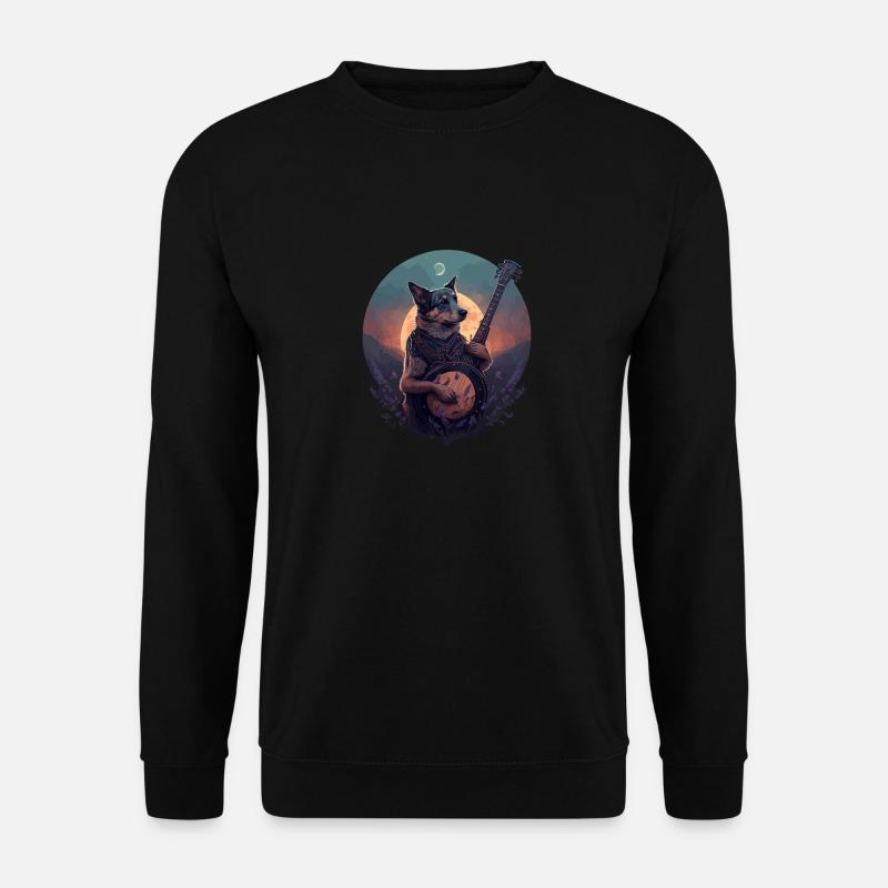 Banjo spielt Hund - Unisex Pullover - Schwarz