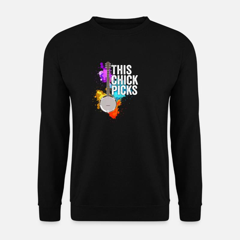 Banjo, das dieses Mädchen auswählt. - Unisex Pullover - Schwarz