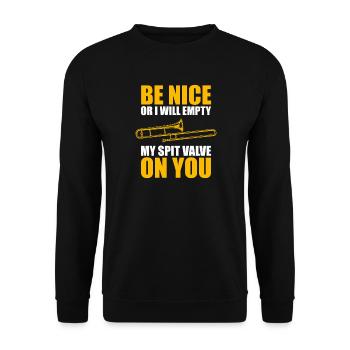 Be nice trombone trombone player trombonist - Unisex Sweatshirt - black - Front - Alina (178cm) & Michal (187cm)