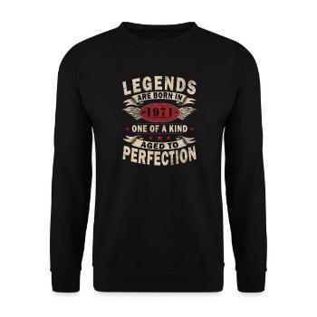 1971 Vintage Born Vintage 1971 Birthday 1971 - Unisex Sweatshirt - black - Front - Alina (178cm) & Michal (187cm)
