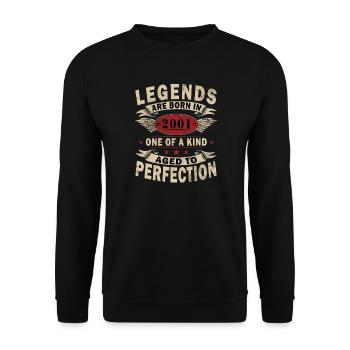 LEGEND 2001, VINTAGE 2001 - Unisex Sweatshirt - black - Front - Alina (178cm) & Michal (187cm)