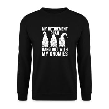 Gnome Costume Men My Plan Hang Out With My Gnome - Unisex Sweatshirt - black - Front - Alina (178cm) & Michal (187cm)
