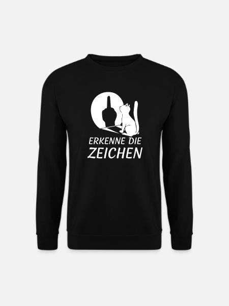 Zeichen Erkennen Katzenblick - Unisex Pullover - Schwarz
