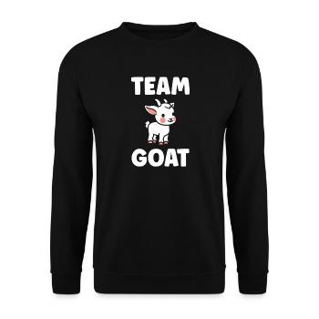 GOAT Goat Mascot Team - Unisex Sweatshirt - black - Front - Alina (178cm) & Michal (187cm)