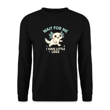 Axolotl disant un mème Humour Petites jambes drôles - Sweat-shirt Unisexe - noir - Devant - Alina (178cm) & Michal (187cm)
