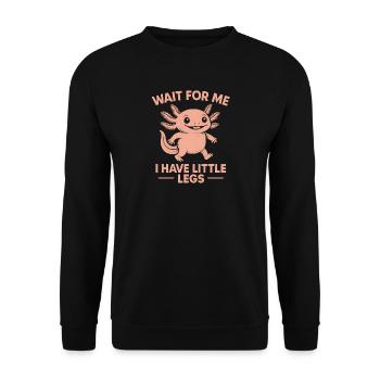 Axolotl disant un mème Humour Petites jambes drôles - Sweat-shirt Unisexe - noir - Devant - Alina (178cm) & Michal (187cm)
