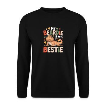 My Beardie Is My Bestie Funny Bearded Dragon - Unisex Sweatshirt - black - Front - Alina (178cm) & Michal (187cm)