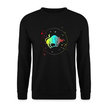 Stier-Astrologie-Horoskop-Sternzeichen - Unisex Pullover - Schwarz - Vorne - Alina (178cm) & Michal (187cm)