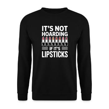 Lipstick Sayings Funny Lipstick Gift f - Unisex Sweatshirt - black - Front - Alina (178cm) & Michal (187cm)