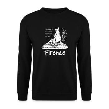 Drôle de souvenir de Florence avec Porcellino - Sweat-shirt Unisexe - noir - Devant - Alina (178cm) & Michal (187cm)
