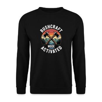 Bushcraft Mode Activated  - Unisex Sweatshirt - black - Front - Alina (178cm) & Michal (187cm)