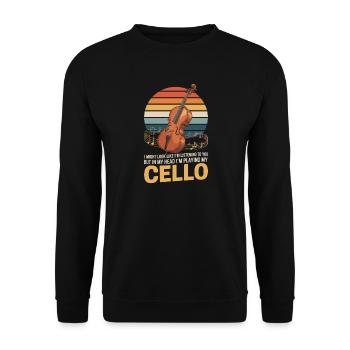 Playing My Cello - Unisex Sweatshirt - black - Front - Alina (178cm) & Michal (187cm)