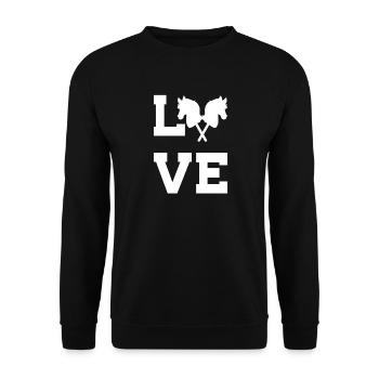 40 Hobby Horse Love - Unisex Sweatshirt - black - Front - Alina (178cm) & Michal (187cm)