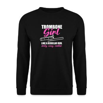Trombone Girl Trombone Player Trombonist - Unisex Sweatshirt - black - Front - Alina (178cm) & Michal (187cm)