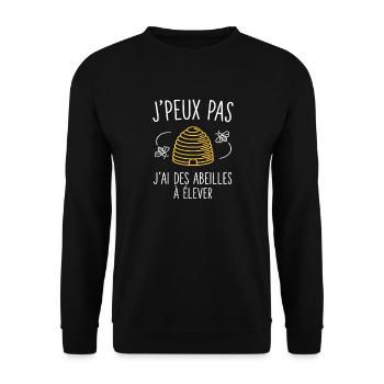 Je Peux Pas J'Ai Abeilles Apiculture Cadeau - Sweat-shirt Unisexe - noir - Devant - Alina (178cm) & Michal (187cm)