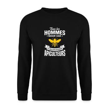 Idée Drôle De Cadeau Apicole Pour Un Apiculteur - Sweat-shirt Unisexe - noir - Devant - Alina (178cm) & Michal (187cm)