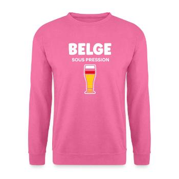 Belge Sous Pression Verre Bière - Sweat-shirt Unisexe - rose - Devant