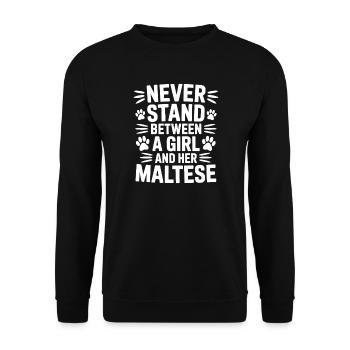 Maltese Sayings Dogs Funny Maltese Gift - Unisex Sweatshirt - black - Front - Alina (178cm) & Michal (187cm)