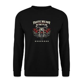Motorcycle Traffic Humor, The Driver - Unisex Sweatshirt - black - Front - Alina (178cm) & Michal (187cm)