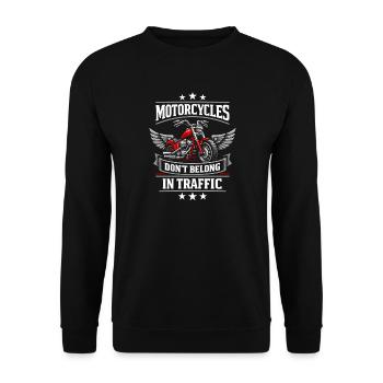Motorcycle Traffic Humor, The Driver - Unisex Sweatshirt - black - Front - Alina (178cm) & Michal (187cm)