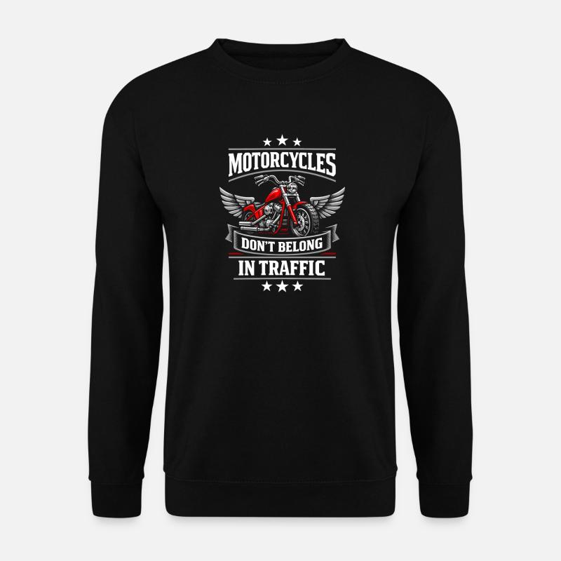 Motorrad-verkehrs-humor, Den Fahrer - Unisex Pullover - Schwarz